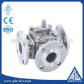 stainless steel flanged three way ball valve